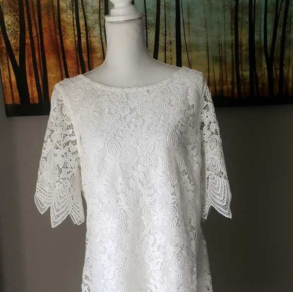 Anthropologie Charleston Scalloped Lace Dress - Picture 6 of 8